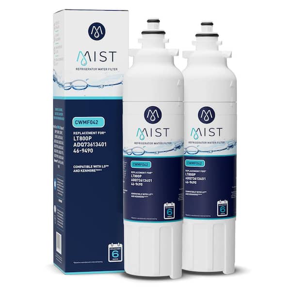Mist LT800P Refrigerator Water Filter compatible with LG LT800P, ADQ736134, Kenmore 9490, 46-9490, 469490 (2 Pack)