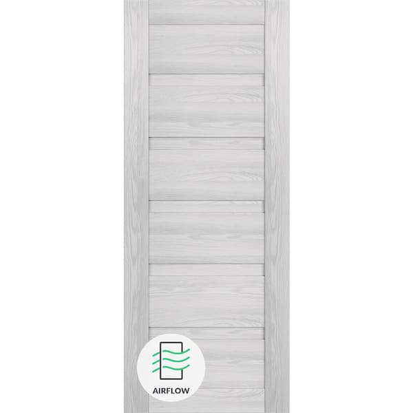 Belldinni Louver 32 in. x 96 in. No Bore Solid Core Ribeira Ash Wood Composite Interior Door Slab