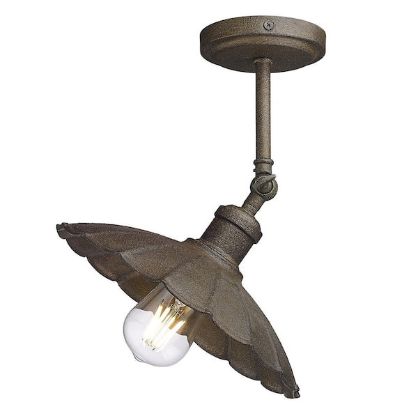 Golden Lighting - Clemence 1-Light Dark Rust Wall Sconce