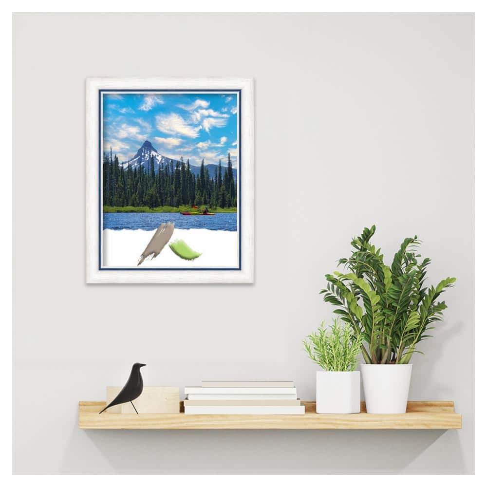 11x14 White and Blue Wood Wall Picture Frame