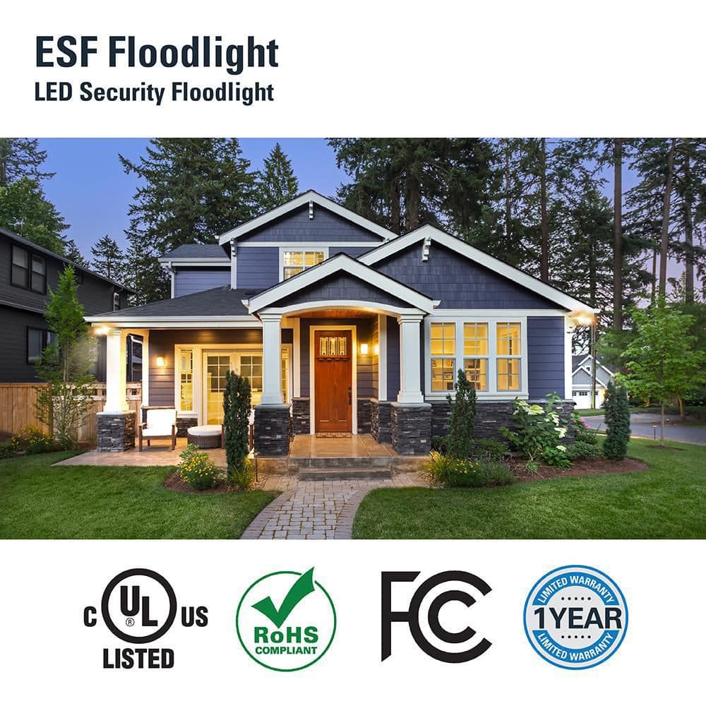 Bronze Twin Head LED Outdoor Security Flood Light, 1420 Lumens