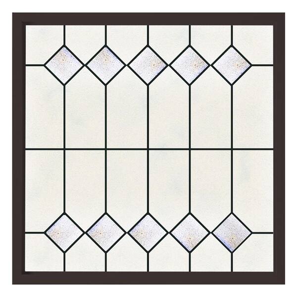 Hy-Lite 47.5 in. x 47.5 in. Mission Decorative Glass Picture Vinyl Window - Bronze
