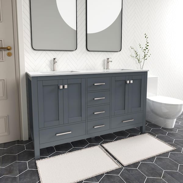 remodel 05 V.A. 『VANITY BOX』 ROSWELL Tokyo 60 in. W. x 22 in. D x 33.9 in. H Double Bath