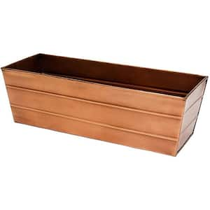 C-20C Copper Plated Flower Box, Medium Window Flowerbox Planter