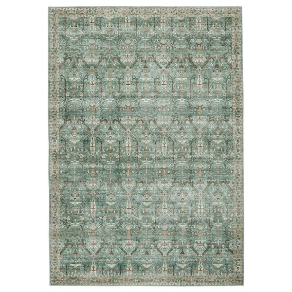 Nikki Chu Razi Green/Tan 6 ft. x 9 ft. Trellis Rectangle Area Rug