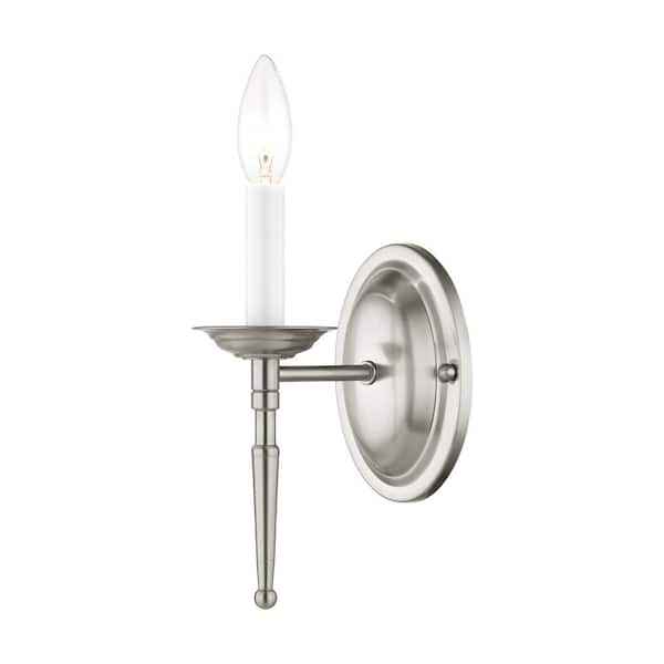 Livex Lighting Williamsburgh 1 Light Brushed Nickel Wall Sconce