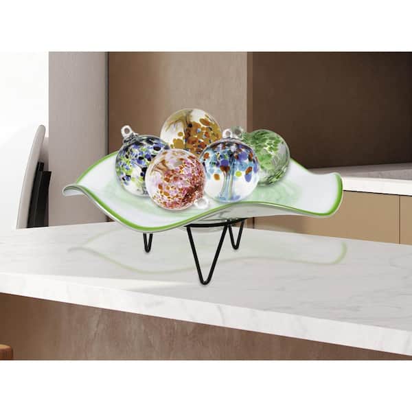 Dale Tiffany Cavalier Hand Blown White Green 18 in. Wide Hand