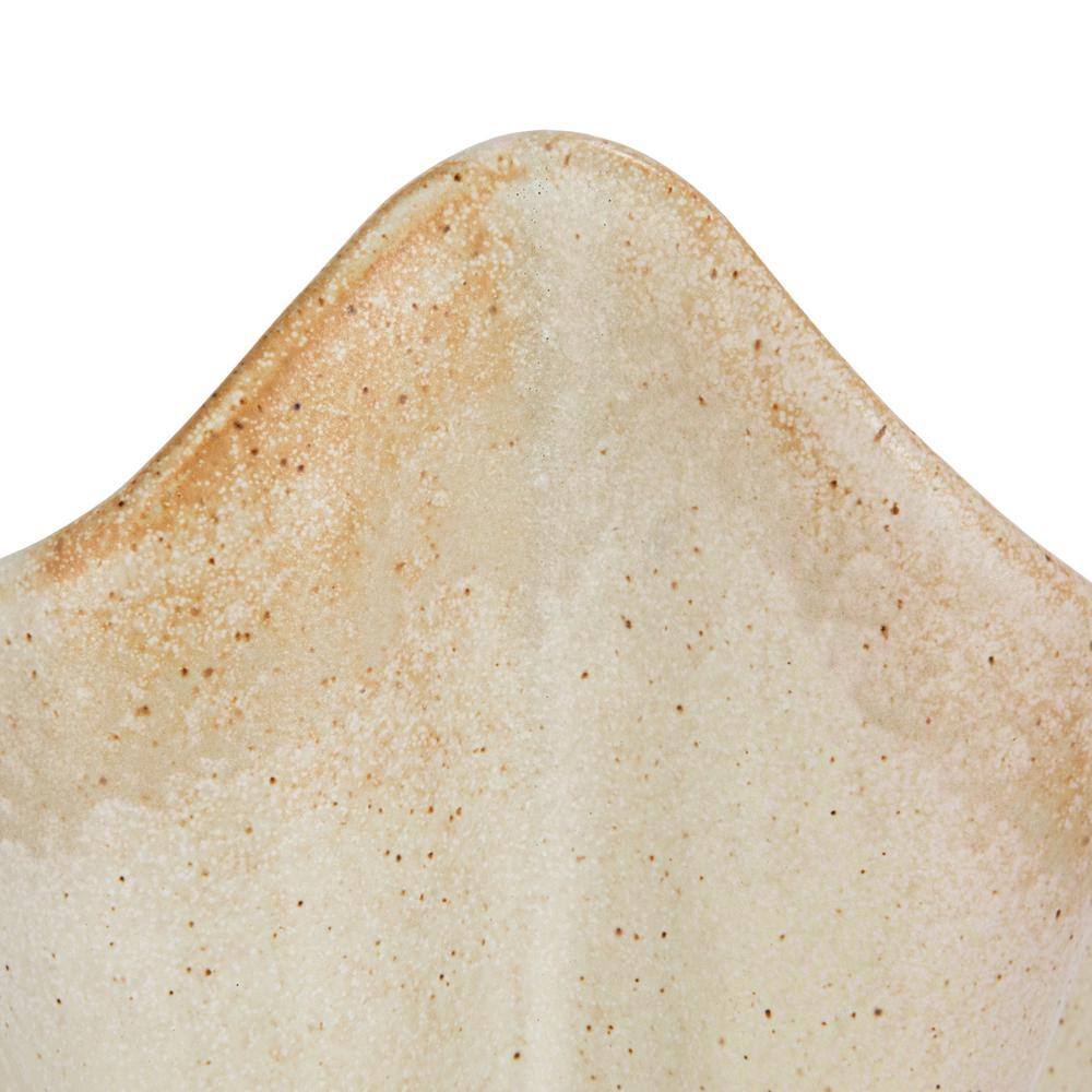 Cream Ceramic Ruffled Stoneware Bowl, 7.5-inch