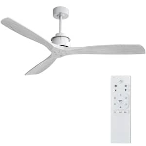 60 in. Indoor/Outdoor Silver Ceiling Fan with 6-Speed Long-Handled DC Remote Control