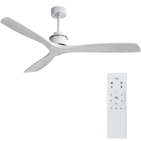 Sofucor 60 in. Indoor/Outdoor Silver Ceiling Fan with 6-Speed Long-Handled DC Remote Control
