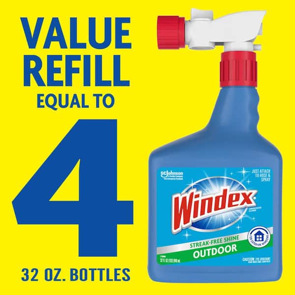 160 fl. oz. Blue Bottle Outdoor Glass Cleaner Sprayer and Outdoor Glass Cleaner Refill