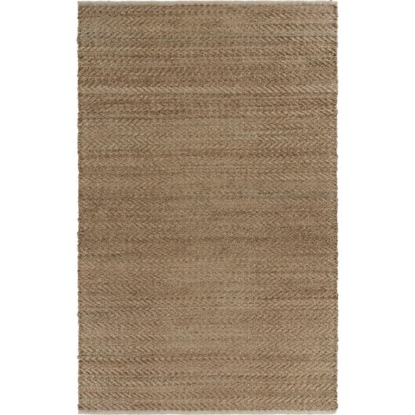 HomeRoots Valerie Natural 9 ft. W x 12 ft. L Striped Jute Area Rug