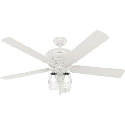 Grantham 60 in. LED Indoor Fresh White Ceiling Fan with Light Kit
