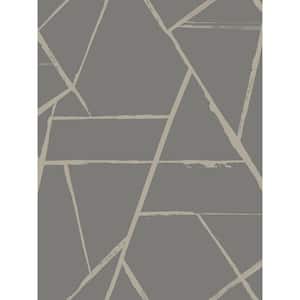 Intersect Grey Metallic  Paper Non-Pasted Wallpaper