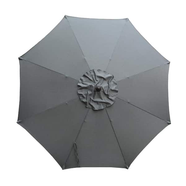 LIVING ACCENTS 9 ft. Tiltable Market Umbrella in Gray