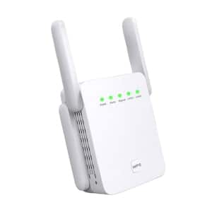 Repeater Wi-Fi Signal Booster 2. 4GHz Dual Band Wireless Repeater, 4 Antennas 360° WiFi Amplifier with Ethernet, White