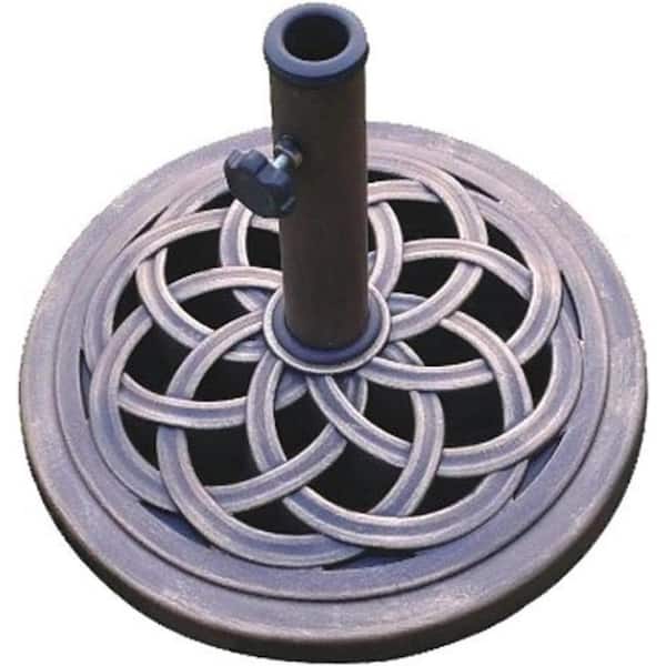 Cubilan 18 in. 22-lbs Standing Outdoor Living, Made from Rust Free Composite MaterialsPatio Umbrella Base Stand in Bronze，Market