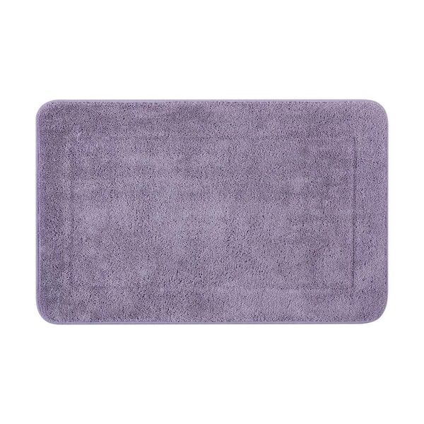 Oliver Brown Terry Wisteria Purple 17 in. x 24 in. Microfiber Memory Foam Bath Mat