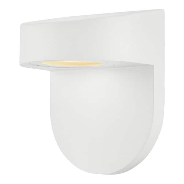 Hampton Bay Owens Modern 1Light White Hardwired Integrated LED Outdoor