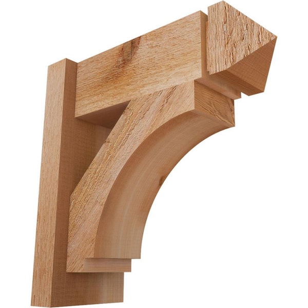Ekena Millwork 6 in. x 16 in. x 16 in. Western Red Cedar Del Imperial Arts and Crafts Rough Sawn Outlooker