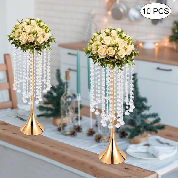 Gold Vases For Centerpieces Crystal 21.3
