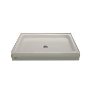 PRIMO 60 in. L x 42 in. W Alcove Shower Pan Base with Center Drain in Oyster