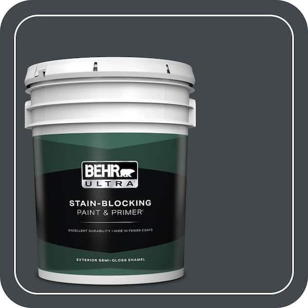 BEHR ULTRA 5 gal. #PPU24-23 Little Black Dress Semi-Gloss Enamel Exterior Paint & Primer