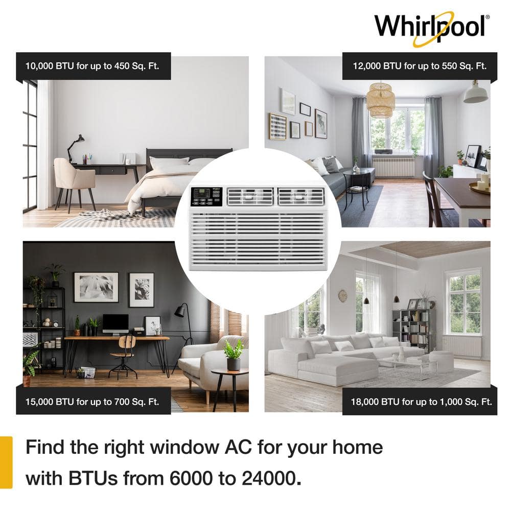 12,000 BTU White Window Air Conditioner with Remote Control