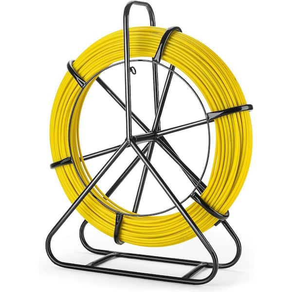 656 ft. Fiberglass Duct Rodder Fish Tape Cable Running Tool with High Mechanical Strength and Corrosion Resistance