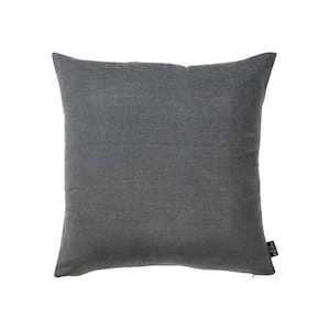 Josephine Grey Solid Color 20 in. x 20 in. Throw Pillow Cover (Set of 2)