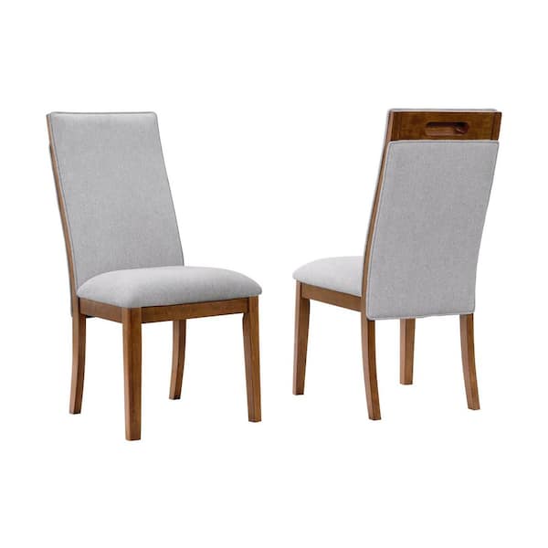 Signature DESIGN BY ASHLEY Lyncott Brown/Gray Polyester with Cushion and Solid Wood Frame Side Chair Set of 2