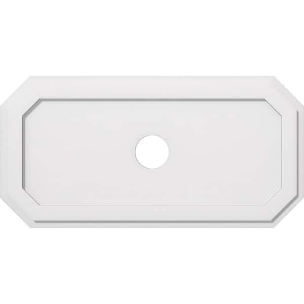 Ekena Millwork 36 in. W x 18 in. H x 4 in. ID x 1 in. P Emerald Architectural Grade PVC Contemporary Ceiling Medallion