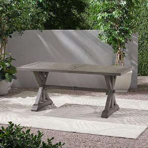 Lamphere 29.50 in. Dark Grey Rectangular Aluminum Outdoor Patio Dining Table