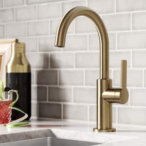 Oletto Single-Handle Kitchen Bar Faucet in Spot Free Antique Champagne Bronze