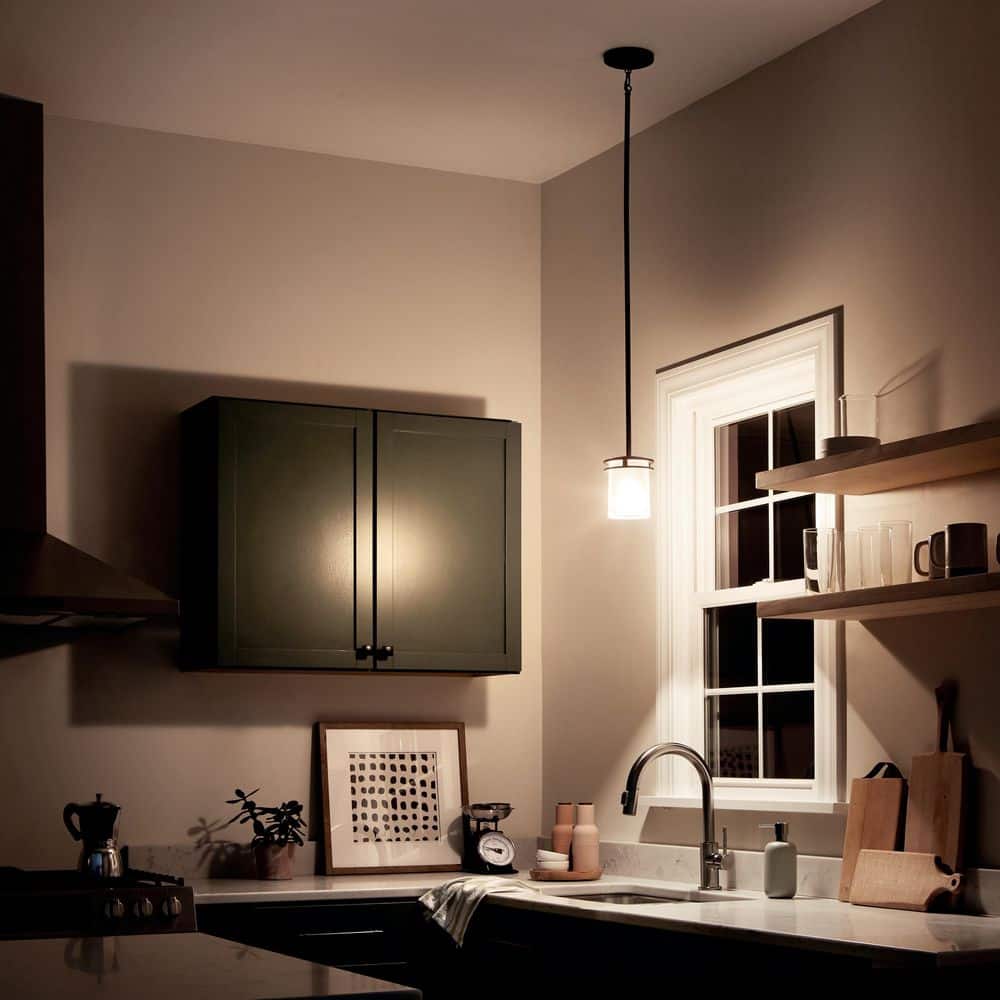 Hendrik 7.5" Olde Bronze Mini Pendant Light with Glass Shade