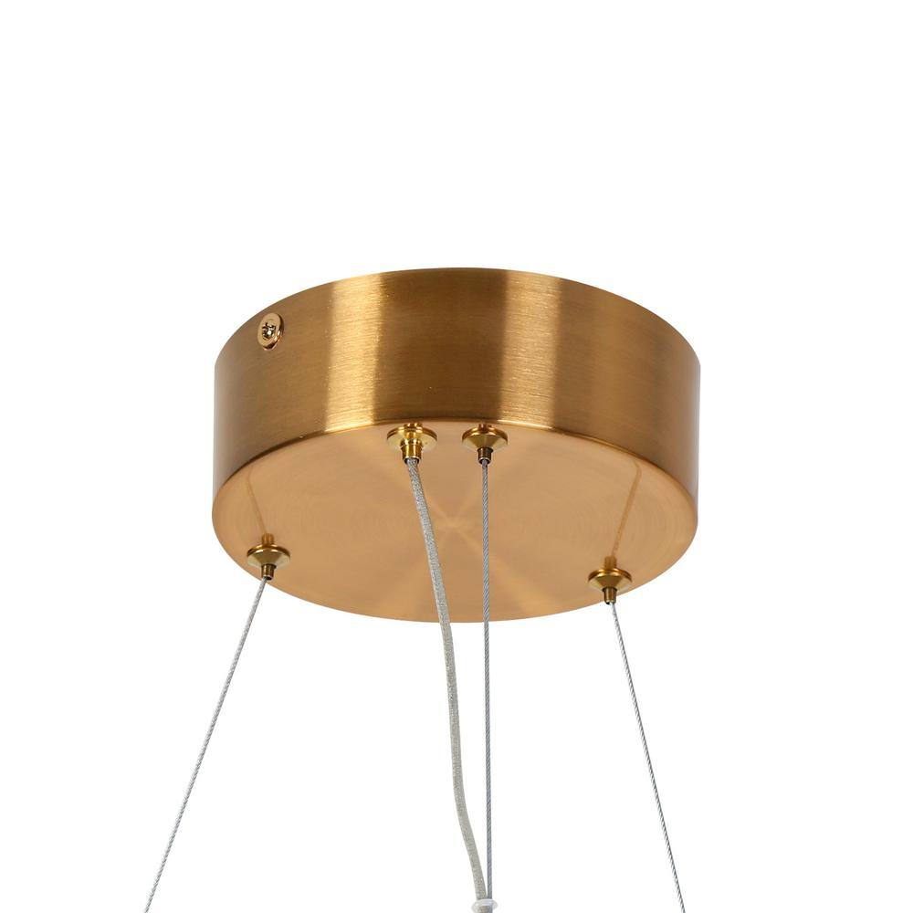 Modern Gold Brass LED Crystal Drum Chandelier
