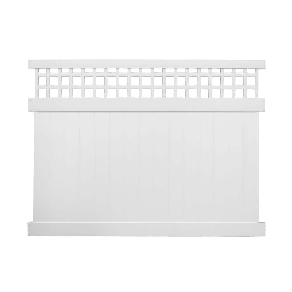 Gideon 7 ft. H x 6 ft. W White Vinyl Square Lattice Top Privacy Fence Panel Kit price history on PriceWatchPro