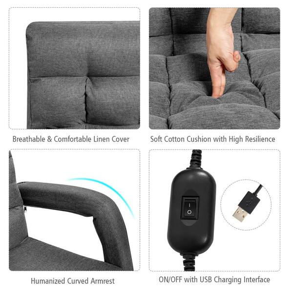 DE.HOME Lumbar Support Pillow for Car seat & Office Chair- 5 Fans & 3  Adjustable Level Cooling System - Adjustable Chair Back- Perfect for  Summer, USB