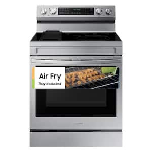 6.3 cu.ft. 5 Burner Element Smart Wi-Fi Enabled Convection Electric Range with No Preheat AirFry in Stainless Steel