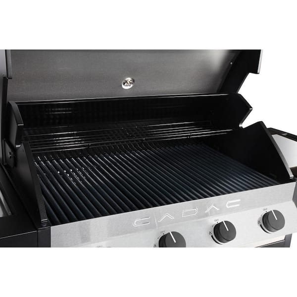 Meridian 4-Burner Gas Grill in Stainless Steel with 2-Door Cart Side Tables-98512-41-01-US - The Home Depot