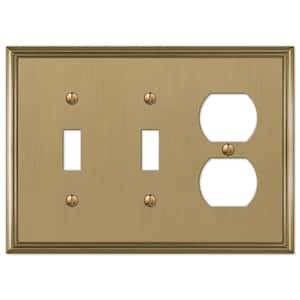 Rhodes 3 Gang 2-Toggle and 1-Duplex Metal Wall Plate - Brushed Bronze