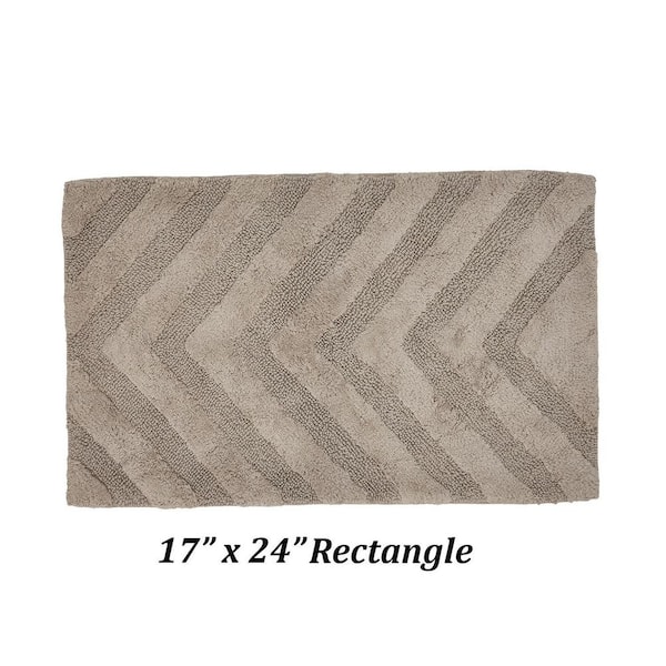 Hugo 17 in. x 24 in. Sand 100% Cotton Rectangle Bath Rug