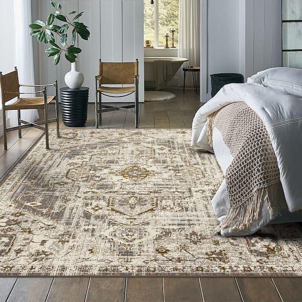 Pantaleone Alabaster 8 ft. x 10 ft. Oriental Area Rug