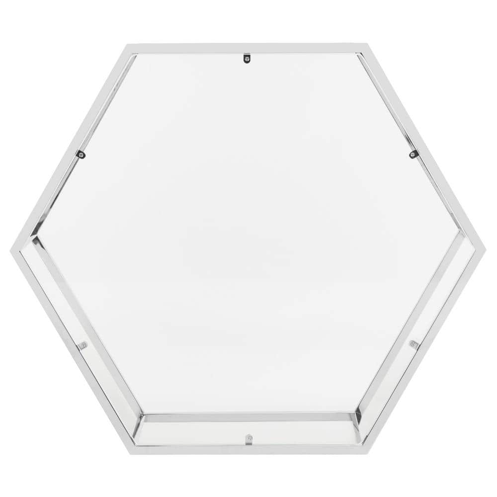 Eliana 36" Chrome and Glass Hexagonal Coffee Table