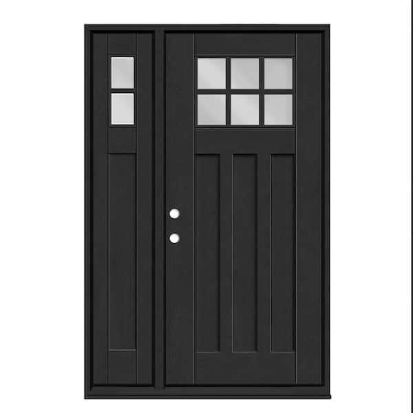 Regency 53 in. x 80 in. 6L Toplite Clear Glass RHIS Onyx Mahogany Fiberglass Prehung Front Door w/14 in. SL_6 in. Jamb
