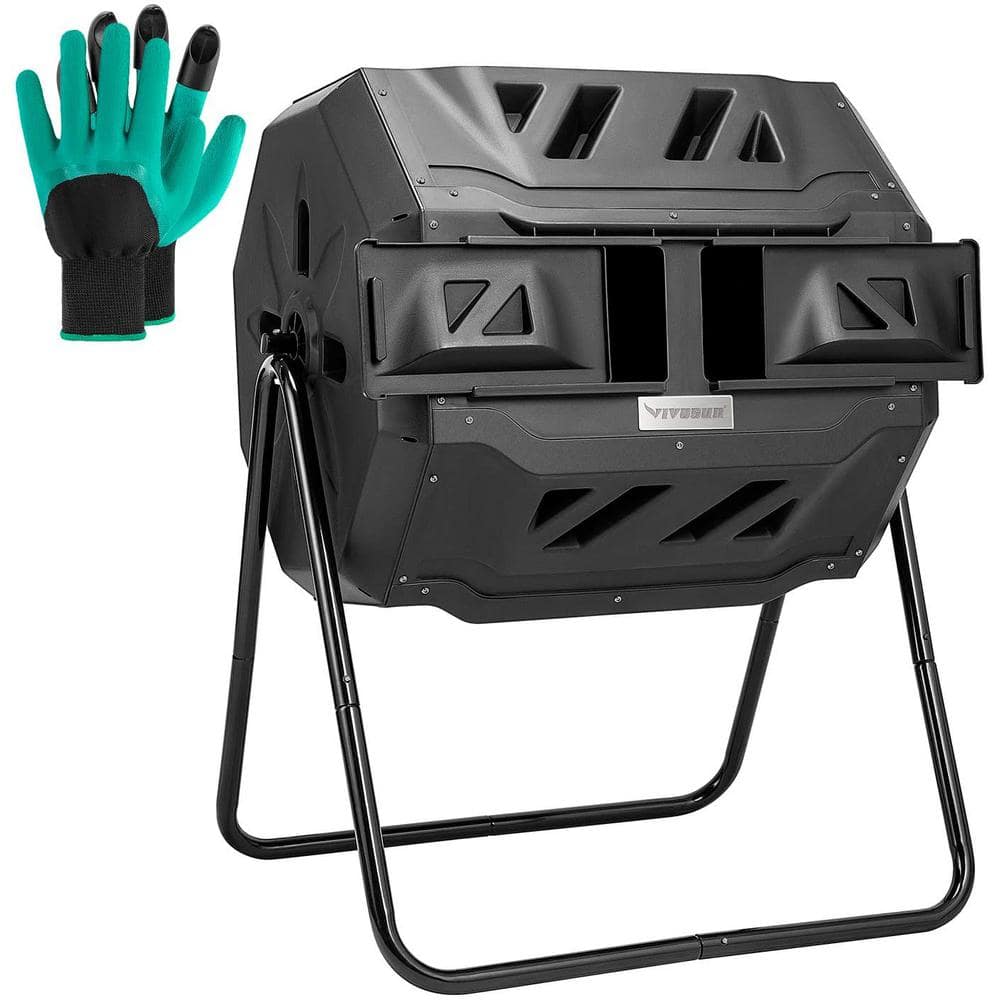 VIVOSUN 5500 oz. Black Tumbling Dual Rotating Compost Bin X002F6LW9L
