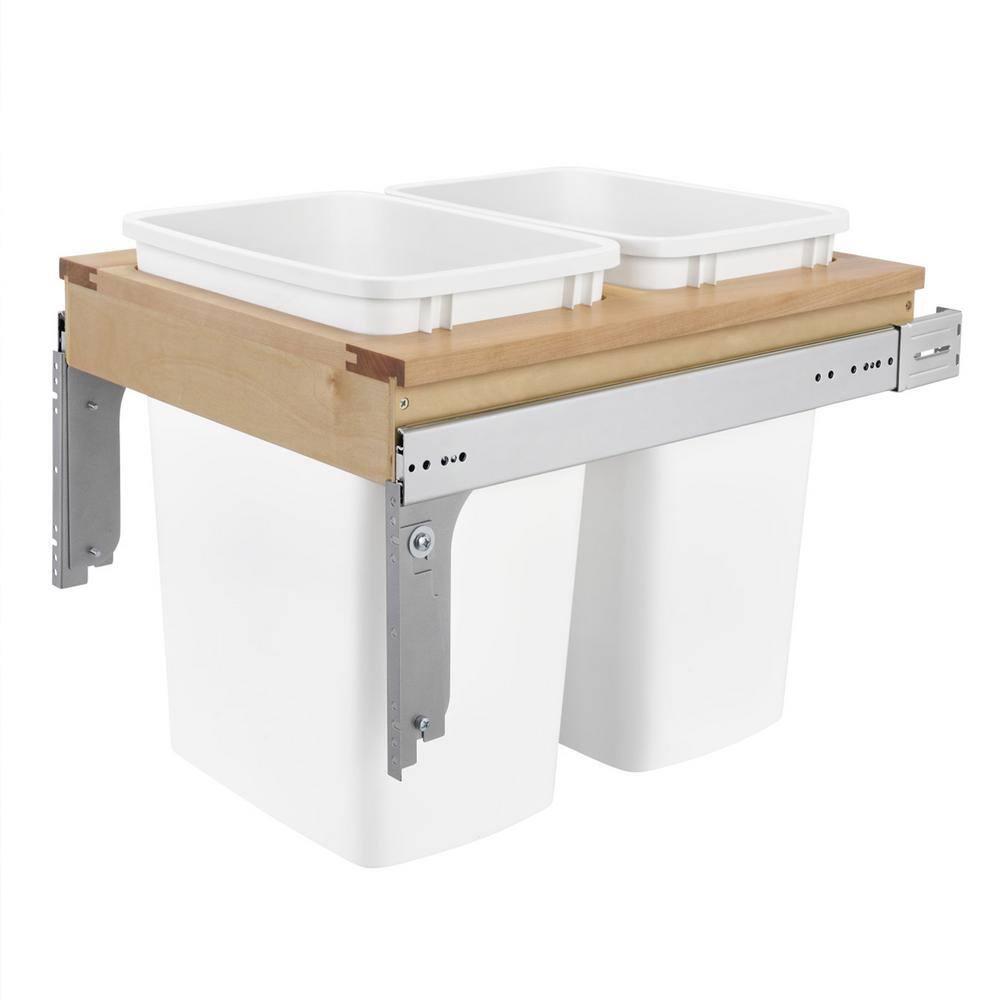 Reviews for Rev-A-Shelf White Double Pull Out Top Mount Trash Can 35 qt. | Pg 1 - The Home Depot