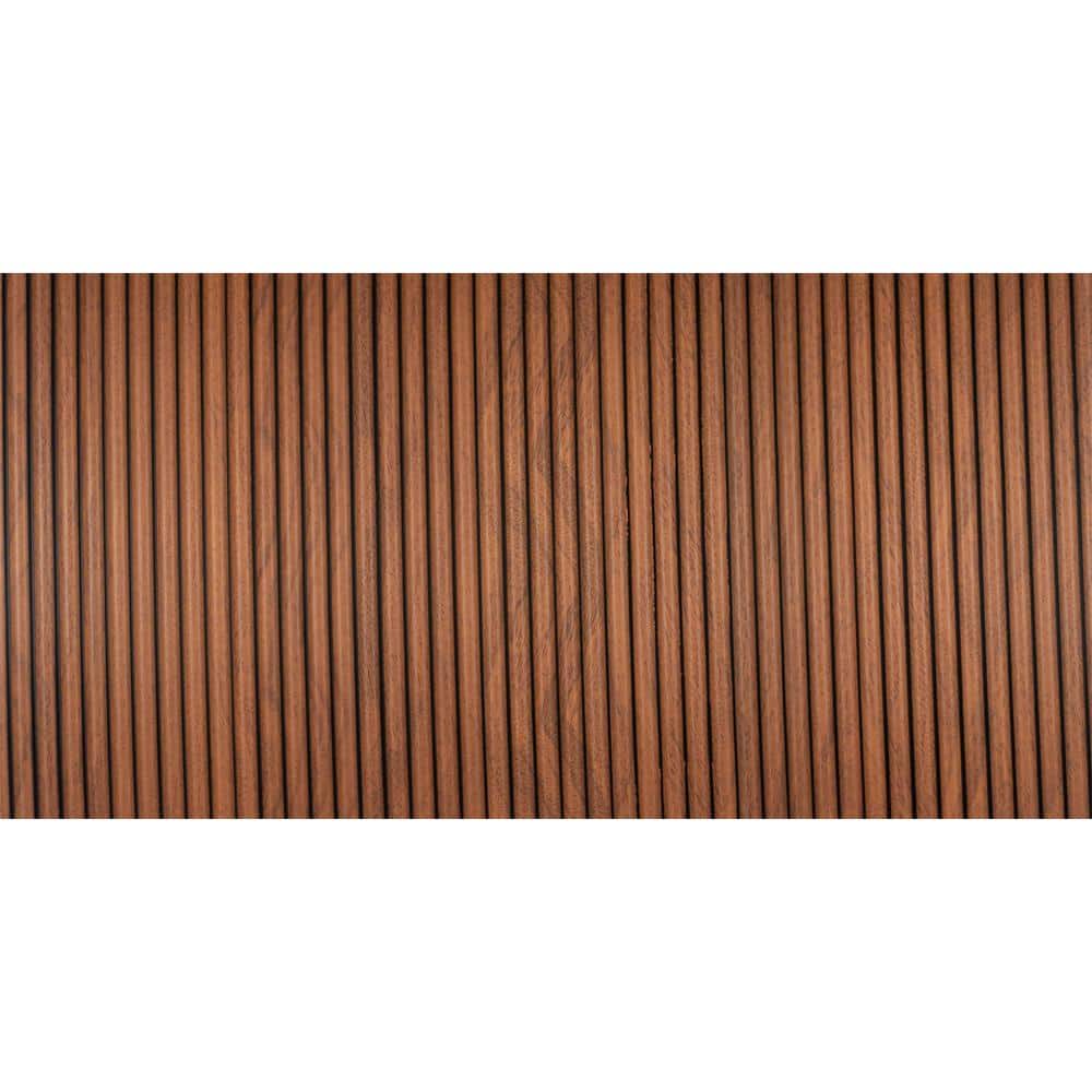 Mahogany 94.5" x 12" Polystyrene 3D Wood Slat Wall Panels
