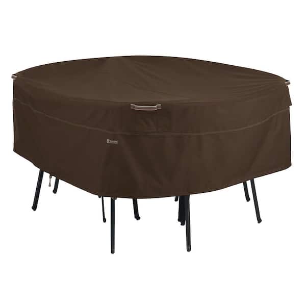 Classic Accessories Madrona 70 in. Dia x 23 in. H Waterproof Round Patio Table and Chair Set Cover