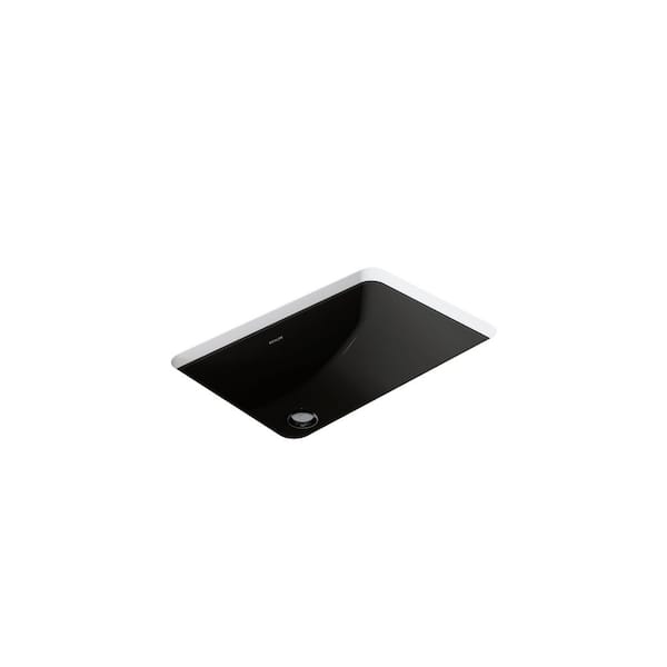 Ladena 20 7/8" Undermount Bathroom Sink in Black with Overflow Drain